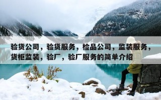验货公司，验货服务，检品公司，监装服务，货柜监装，验厂，验厂服务的简单介绍