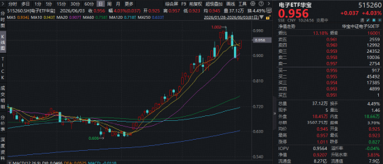 电子板块为何成“宠儿”？市值+赛道+业绩共同支撑！华宝基金电子ETF猛拉4%，标的指数近1年暴涨120%  第1张