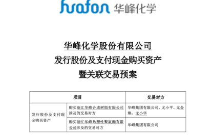 去年60亿收购被否，华峰化学重启关联交易	，尤氏家族两块资产再闯股东大会 | 长三角资本局  第1张